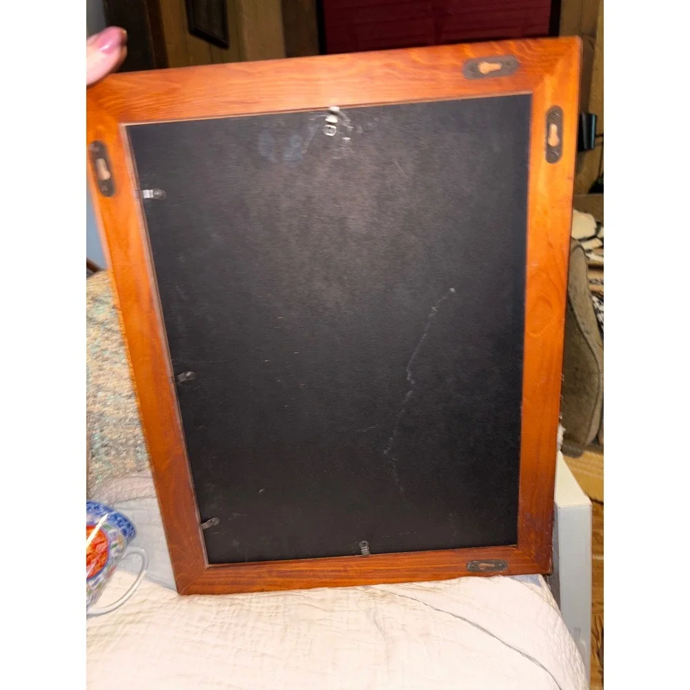 Vintage Wood Collage Picture Frame 6 Opening Multi Photo Cherry Finish Wall Art